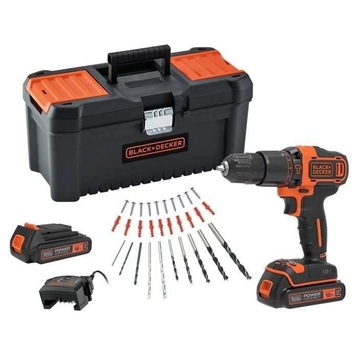 Taladro de impacto Black + Decker BDCHD18C2TA-QW de 18 V (2 baterías) Taladro de impacto Black + Decker BDCHD18C2TA-QW de 18 V (2 baterías)