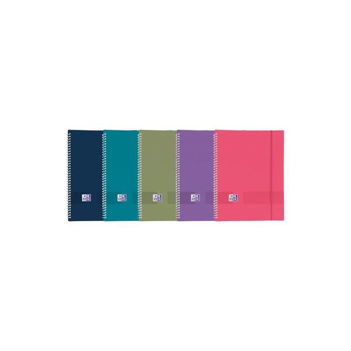 Carpeta Fundas (Tarifario) Oxford Live&Go Espiral Pp A4 20 F. Con Goma Surtido (5 Colores Vivos) (Set de 10)