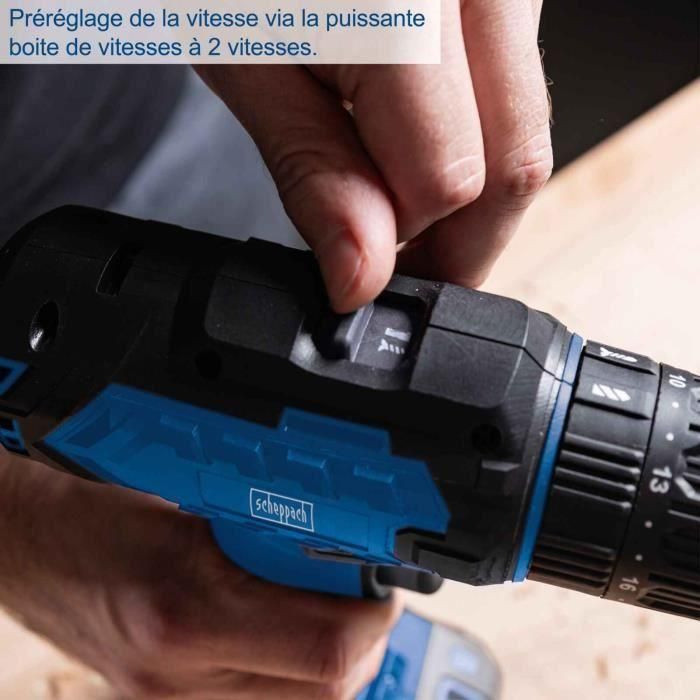 Taladro-destornillador de impacto - SCHEPPACH - 20V IXES - Par 45 Nm - Portabrocas 13mm - sin batería ni cargador - C-CD45-X 5 Taladro-destornillador de impacto - SCHEPPACH - 20V IXES - Par 45 Nm - Portabrocas 13mm - sin batería ni cargador - C-CD45-X 5