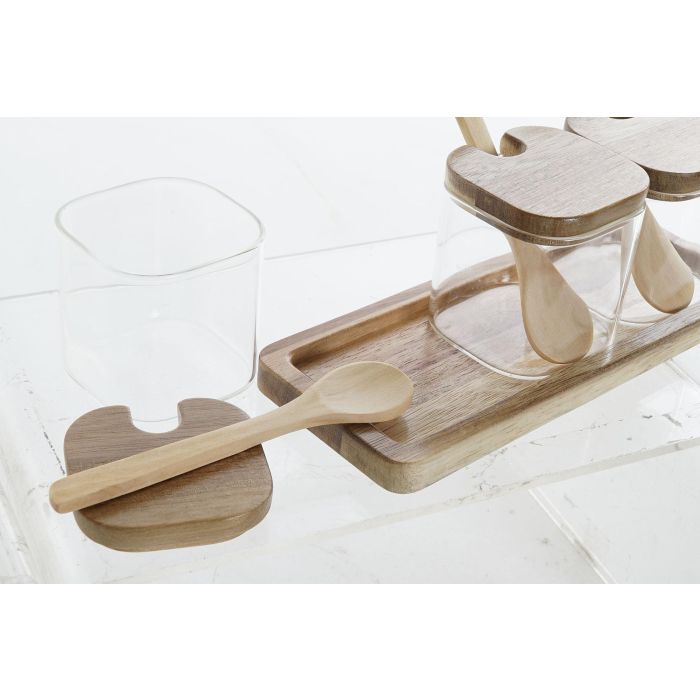 DKD Home Decor Bote Basicos Natural Transparente Vidrio Borosilicato Bambu 8 x 1.5 x 20.5 cm Set de 3 1 DKD Home Decor Bote Basicos Natural Transparente Vidrio Borosilicato Bambu 8 x 1.5 x 20.5 cm Set de 3 1