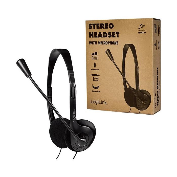 LogiLink Auriculares Diadema Estéreo con Micrófono HS0052 - Alámbrico, 3.5mm, para Oficina/Centro de Llamadas, Negro 10 LogiLink Auriculares Diadema Estéreo con Micrófono HS0052 - Alámbrico, 3.5mm, para Oficina/Centro de Llamadas, Negro 10