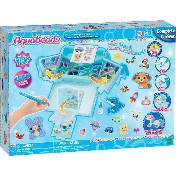 Aquabeads Mi gran taller creativo - Kit de arte con cuentas mágicas que se pegan con agua para niños, juego sin calor Aquabeads Mi gran taller creativo - Kit de arte con cuentas mágicas que se pegan con agua para niños, juego sin calor
