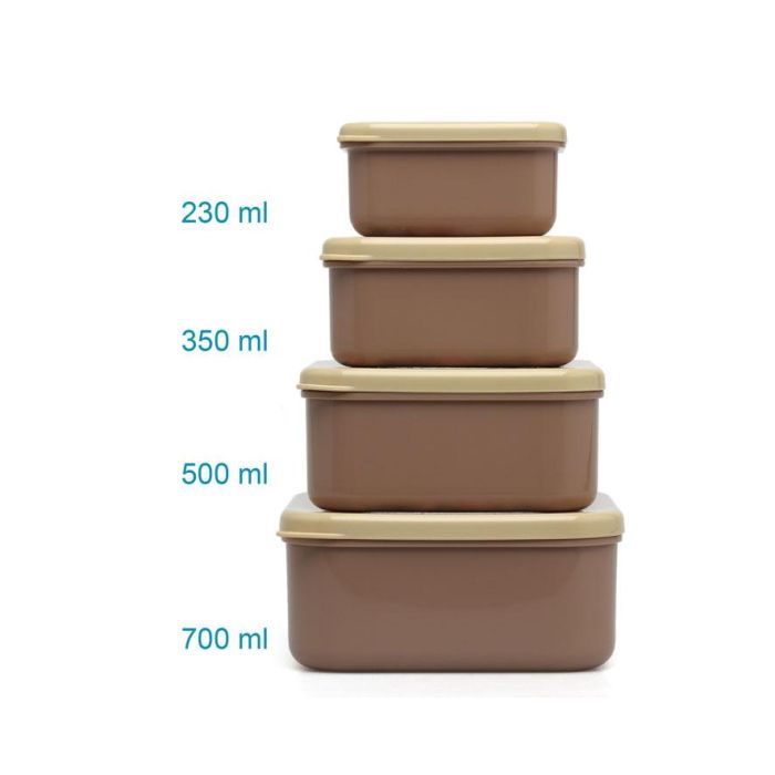 Set Porta-Alimentos 4 Unidades Ciervo Beige 4 Set Porta-Alimentos 4 Unidades Ciervo Beige 4