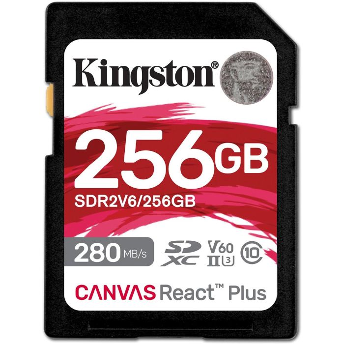 Kingston Tarjeta de memoria Canvas React Plus SDXC 256GB UHS-II U3 V60 280MB/s Lectura 150MB/s Escritura para 4K