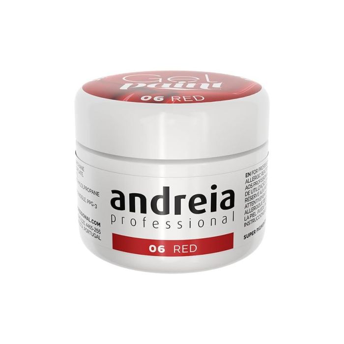 Andreia Gel Paint Rojo 06 4 ml - Gel de pintura para uñas