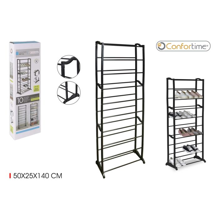 Confortime Zapatero de Metal para 30 Pares, 50 x 25 x 140 cm (6 Unidades)