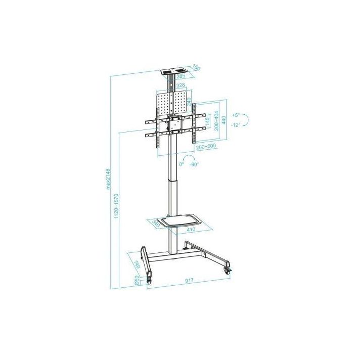 TooQ Soporte de Suelo Inclinable con Ruedas FS1184M-B para TV de 35-70" / hasta 70kg 3 TooQ Soporte de Suelo Inclinable con Ruedas FS1184M-B para TV de 35-70" / hasta 70kg 3