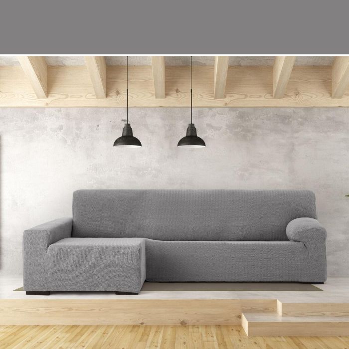 Funda para chaise longue de brazo largo izquierdo Eysa JAZ Gris 180 x 120 x 360 cm 5