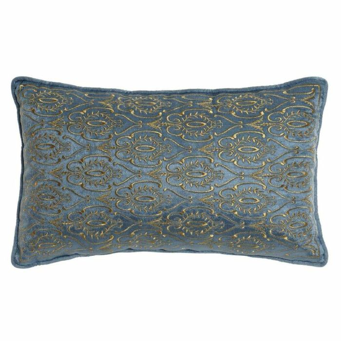 Cojin Neoclasico DKD Home Decor Azul Dorado 10 x 30 x 50 cm