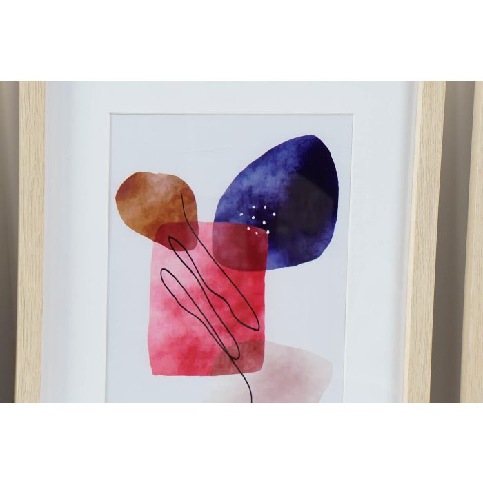 DKD Home Decor Cuadro de Pared Moderno Abstracto Multicolor PS 35x45 cm - Pack 4 Unidades con Diseños Surtidos 2