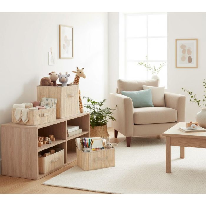 Confortime Cesta Ordenación Bambú/TNT 31x31x31 cm (12 Unidades) 2