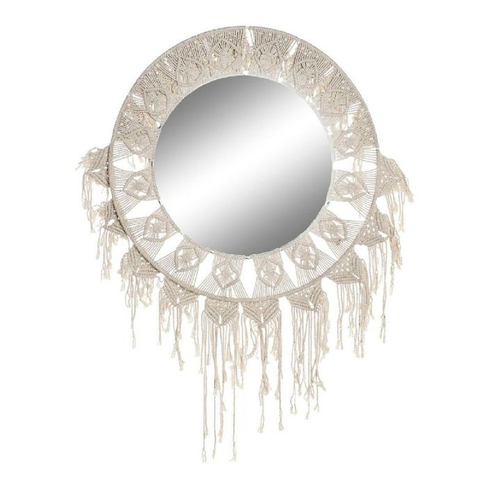 Espejo Boho DKD Home Decor Blanco 2 x 75 x 75 cm