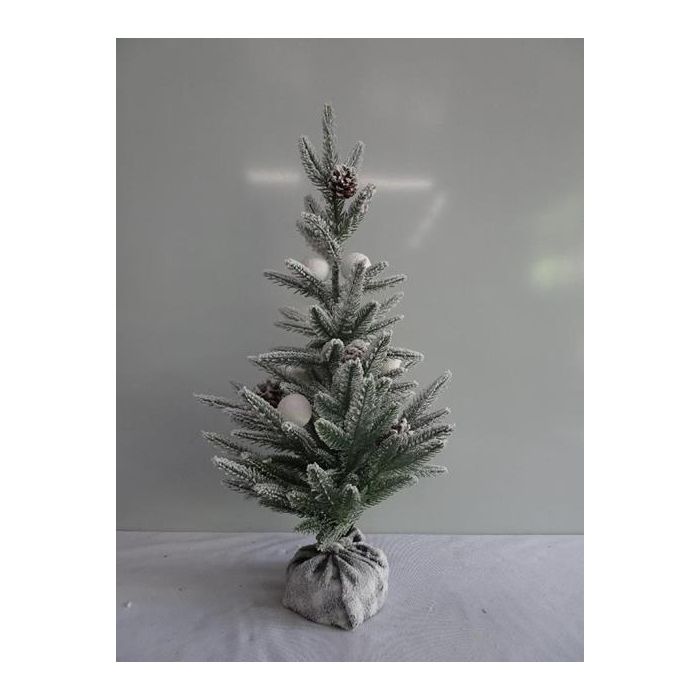 DKD Home Decor: Árbol de Navidad Alpina, Colores Verde y Blanco, 66 cm de Alto, de Plástico PE, Pack de 2 Unidades
