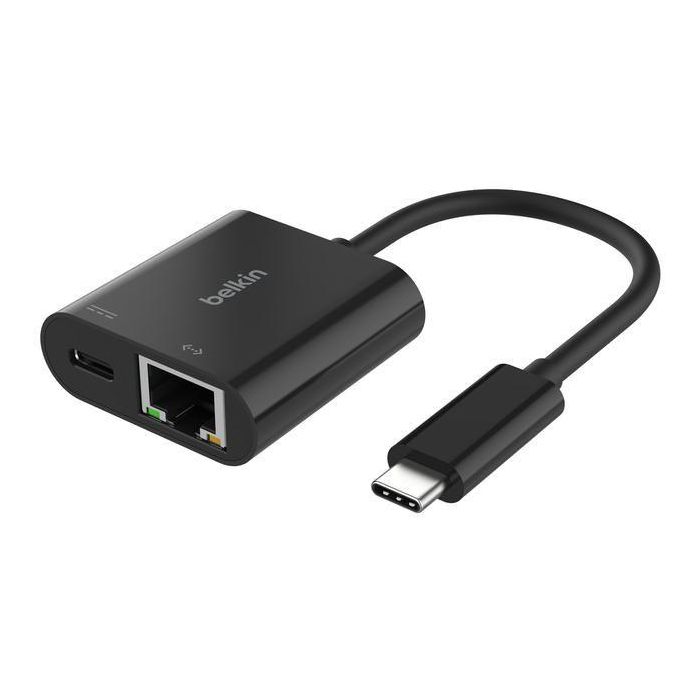 Belkin Cable Adaptador Usb-C A Ethernet + Carga 100 W Negro Belkin Cable Adaptador Usb-C A Ethernet + Carga 100 W Negro