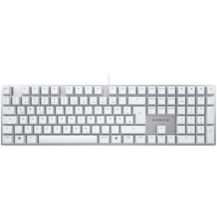 Cherry Keyboard KC 200 MX MX2A BROWN [DE] Teclado mecánico con switch MX2A BROWN, blanco/plateado