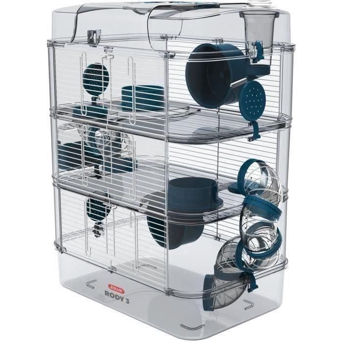 ZOLUX ZOL3336022060256 Jaula Rody3 Trio 3 niveles para hámsters, ratones y jerbos azul L 41 x P 27 x H 53 cm 0 ZOLUX ZOL3336022060256 Jaula Rody3 Trio 3 niveles para hámsters, ratones y jerbos azul L 41 x P 27 x H 53 cm 0