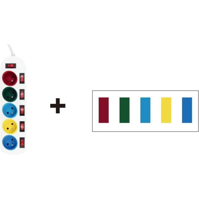 GAO Regleta con 5 Tomas, Interruptores, 16A, 230V - AUC1708617673088 1