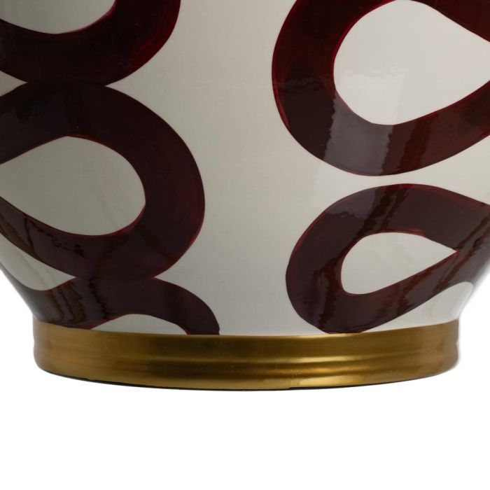 Jarrón Blanco-Marrón Porcelana 25 X 25 X 29 cm