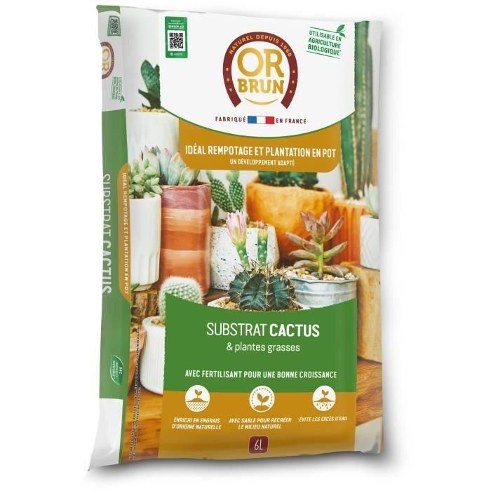 Or Brun OBRTCAC6U Sustrato para cactus y plantas suculentas Brown Gold 6L Promueve el crecimiento Or Brun OBRTCAC6U Sustrato para cactus y plantas suculentas Brown Gold 6L Promueve el crecimiento