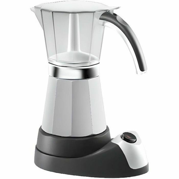 Delonghi EMKM6B Cafetera Moka Eléctrica Italiana Alicia Plus Blanca, 6 tazas, apagado automático, filtro para 3 o 6 tazas