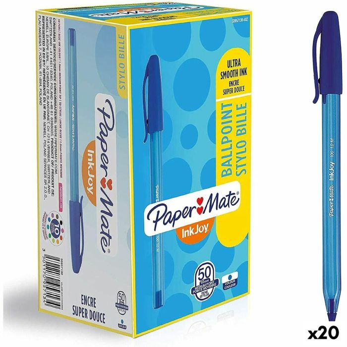 Bolígrafo Paper Mate Inkjoy 50 Piezas Azul 1 mm (20 Unidades) Bolígrafo Paper Mate Inkjoy 50 Piezas Azul 1 mm (20 Unidades)