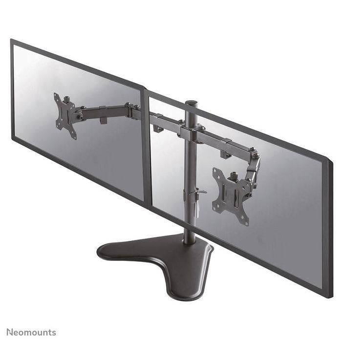Neomounts Full Motion Dual Desk Stand For Two 10-32" Monitor Screens, Height Adjustable - Black Neomounts Full Motion Dual Desk Stand For Two 10-32" Monitor Screens, Height Adjustable - Black