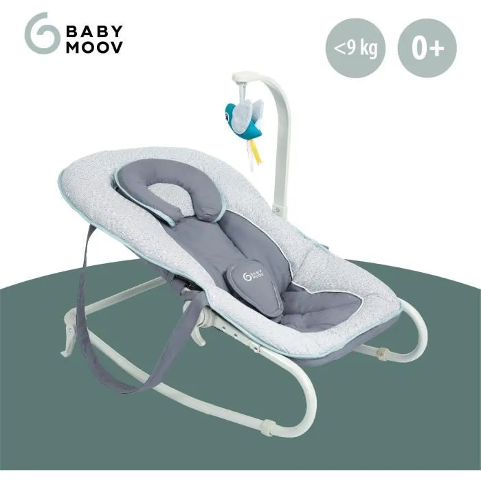 Babymoov Transat Graphik Blue Tumbona Cómoda para Bebé, Asiento Acolchado, Plegable Compacto, Ajustable 2
