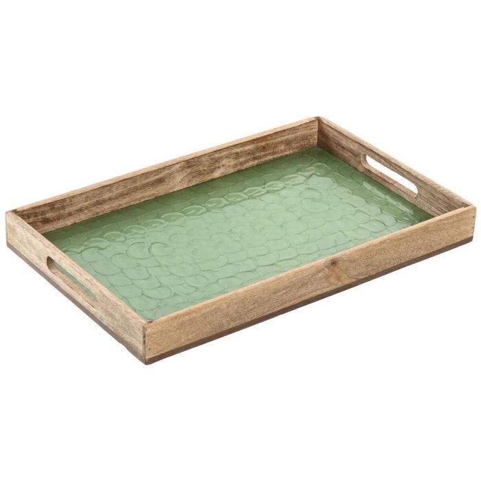 DKD Home Decor Bandeja Moderno Verde Natural Mango 43.5 x 27 x 4.5 cm