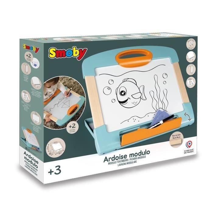 Smoby - Pizarra portátil - 3 usos diferentes - Incluye: 1 rotulador borrable, 4 páginas para colorear y 1 paño - Fabricado en Francia 4