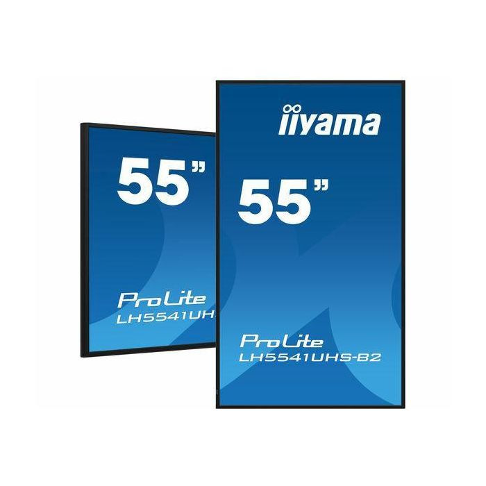 iiyama 55" 3840x2160, 4K UHD IPS panel, 1% Haze, Landscape and Portrait mode, Speakers 2x 10W , VGA, 3x HDMI
