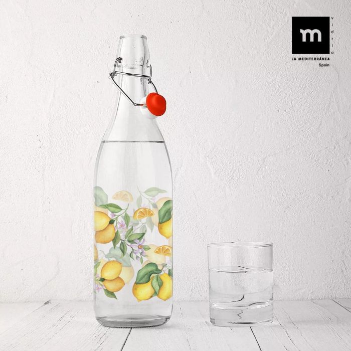 Botella de vidrio decorada Designs 1L - Inde (12 Unidades) 1 Botella de vidrio decorada Designs 1L - Inde (12 Unidades) 1