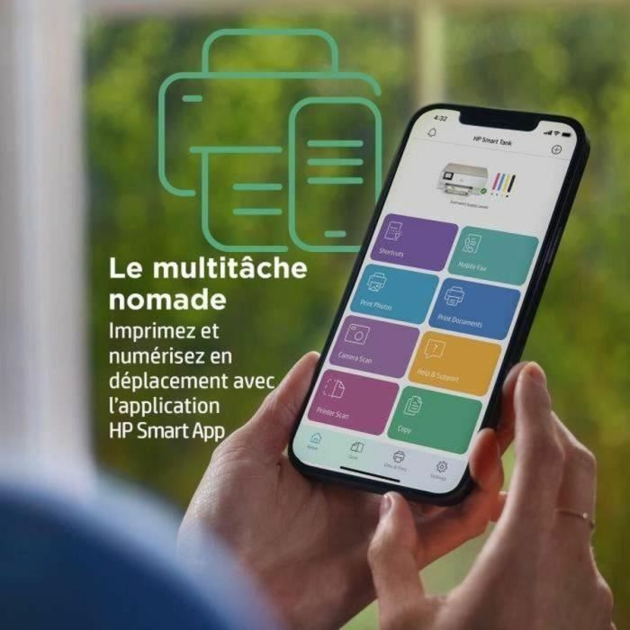 Impresora multifunción de inyección de tinta en color HP Envy 6122e - Escaneo de copias - 3 meses de tinta instantánea incluida con HP+ 1