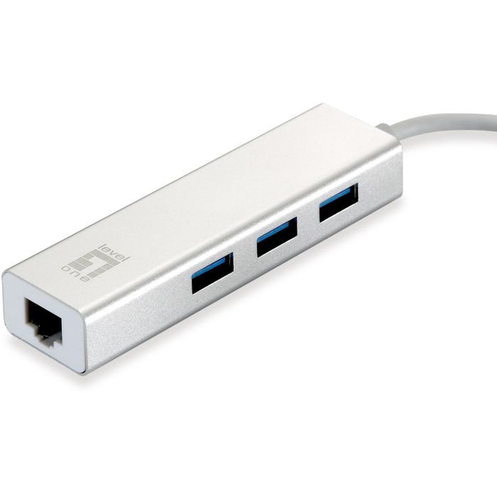 Level One Adaptador USB 3.0 a RJ45 Gigabit Ethernet con 3 Puertos USB 3.0 - Cable 0.15m 1 Level One Adaptador USB 3.0 a RJ45 Gigabit Ethernet con 3 Puertos USB 3.0 - Cable 0.15m 1