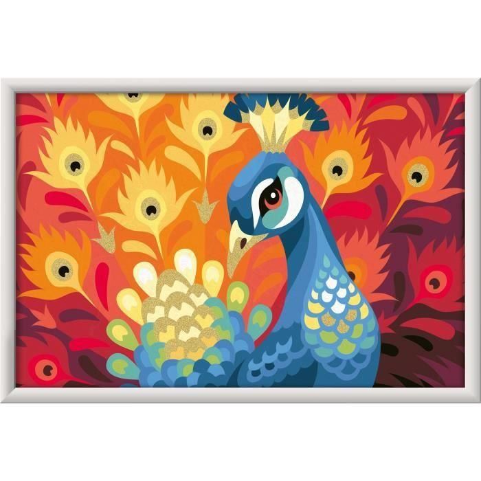 CreArt Kids Pavo Real 31x21cm, Kit de pintura por números, Edades 9+, 25907, Ravensburger 2