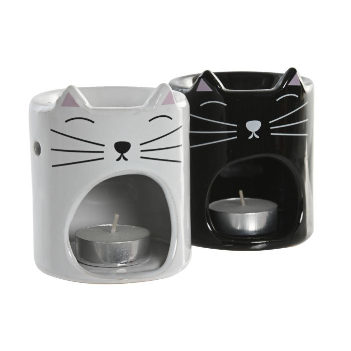DKD Home Decor Quemador Urban Gato Cerámica Blanco Negro 8x9x8 cm (12 Unidades) 1 DKD Home Decor Quemador Urban Gato Cerámica Blanco Negro 8x9x8 cm (12 Unidades) 1