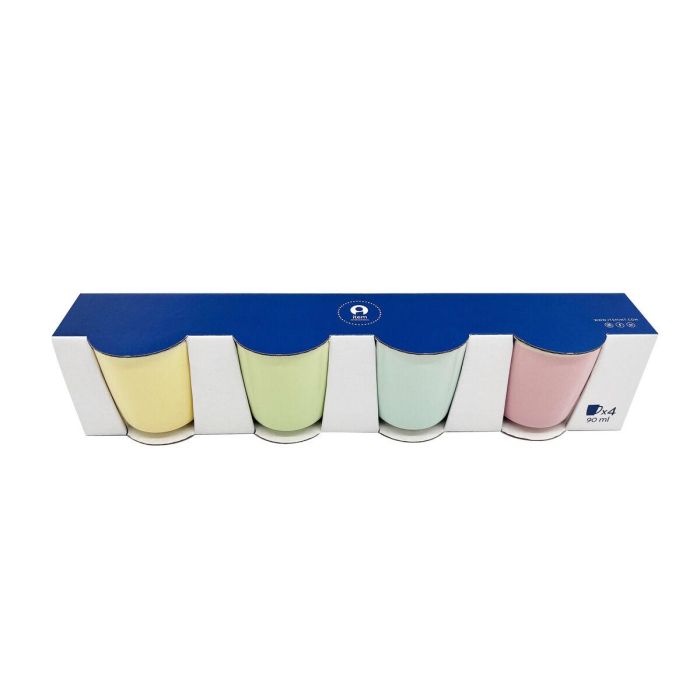 Cafe Scandi DKD Home Decor Azul Rosa 5.6 x 6.2 x 6 cm Set de 4 1