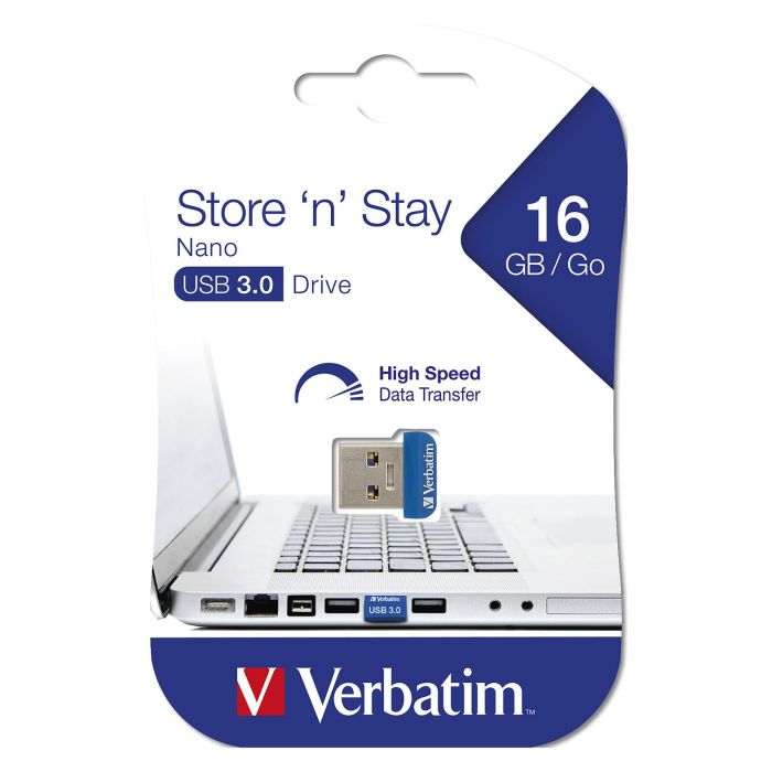 Verbatim Store'n'Stay Nano 16GB USB 3.0 Stick Azul 5
