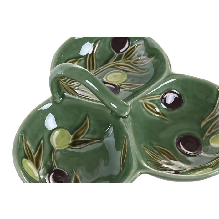 Bol Cottage DKD Home Decor Verde Oscuro 23.5 x 9 x 23.5 cm Set de 3 1