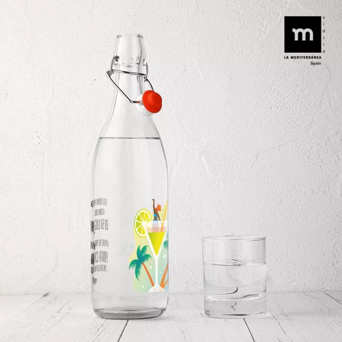 Botella de Cristal La Mediterránea Vidrio 1 L (12 Unidades) 7 Botella de Cristal La Mediterránea Vidrio 1 L (12 Unidades) 7