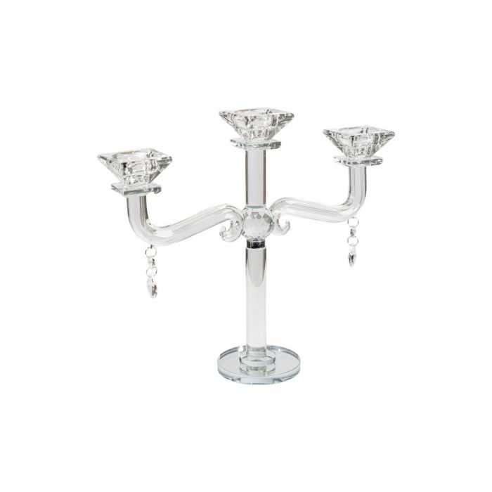 Candelabro Romimex Transparente Vidrio 27 x 28 x 9 cm