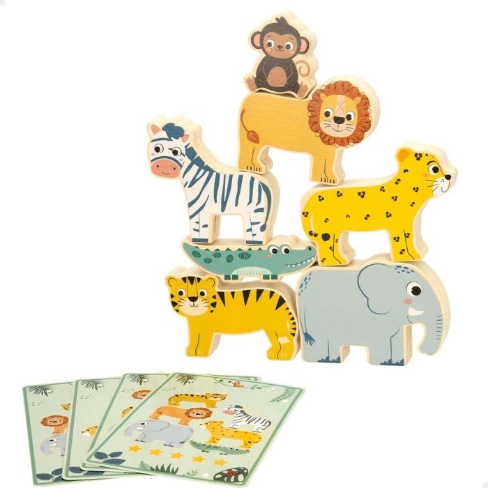 Juego de Construcción + Figuras Woomax Animales 16 Piezas 7 x 7 x 1,5 cm (6 Unidades) 6