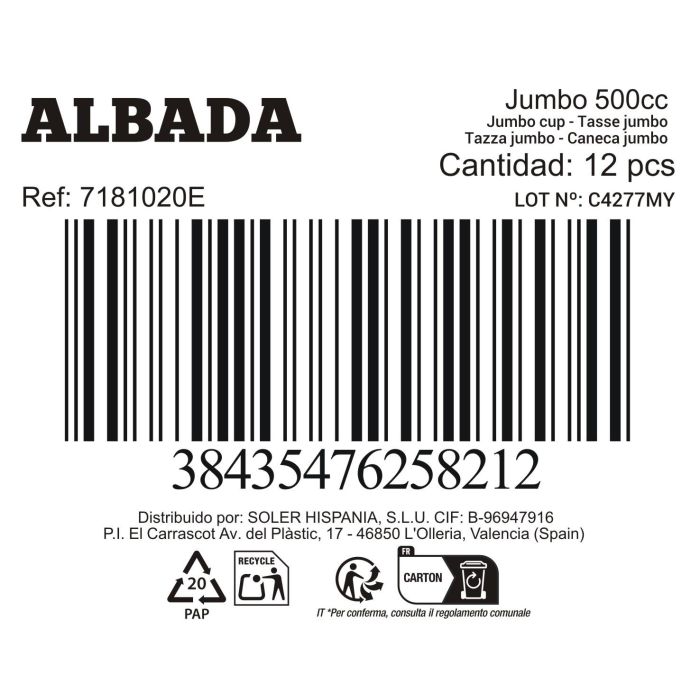 Jumbo 500 cc Albada - Inde (36 Unidades) 11