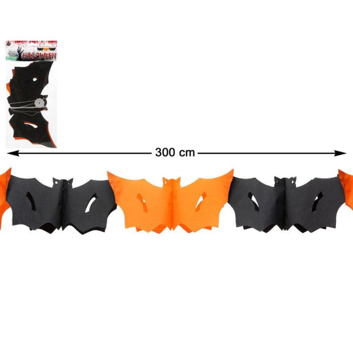 Guirnalda Papel Murciélagos Halloween 300 cm Decoración para Colgar Fiesta