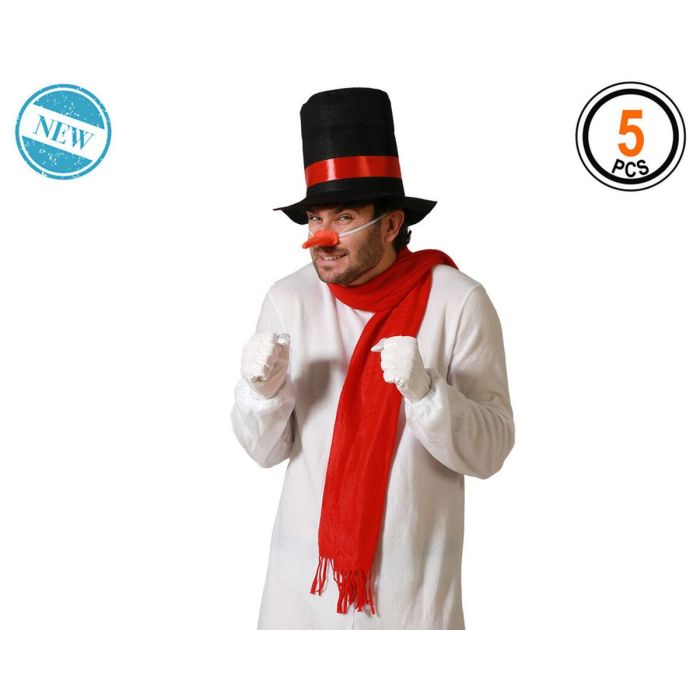 Disfraz para Adultos Muñeco de Nieve Blanco Talla única (4 Unidades) 3