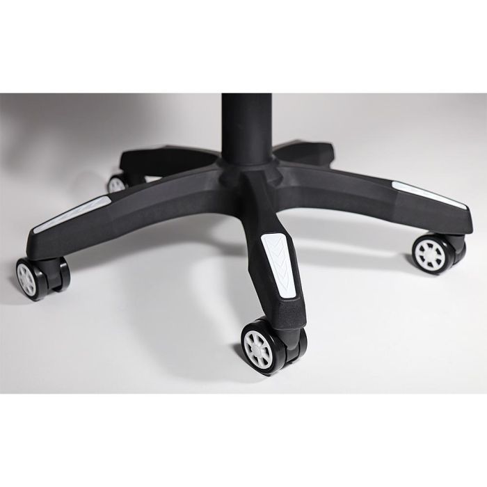 Edm Silla Gaming Ergonómica Negra y Blanca, Altura Regulable, Reclinable 90-135°, Soporte Lumbar, 150kg Máximo 9