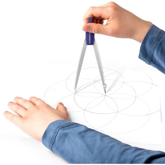 STAEDTLER Compás Noris 550, Azul y Plata, Diámetro máximo 30 cm, 124mm de largo, 1 pieza 4 STAEDTLER Compás Noris 550, Azul y Plata, Diámetro máximo 30 cm, 124mm de largo, 1 pieza 4