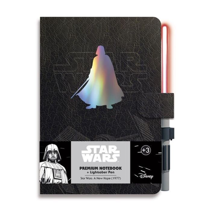 ERIK Cuaderno A5 Premium Star Wars Darth Vader 96 Hojas Bullet Tapa Dura con Bolígrafo Sable de Luz Luminoso