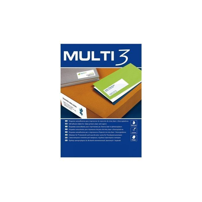Multi-3 Etiquetas Adhesivas 48,5x25,4 mm para Inkjet y Láser, C-Rectos, 44 x 100H, Blanco Multi-3 Etiquetas Adhesivas 48,5x25,4 mm para Inkjet y Láser, C-Rectos, 44 x 100H, Blanco