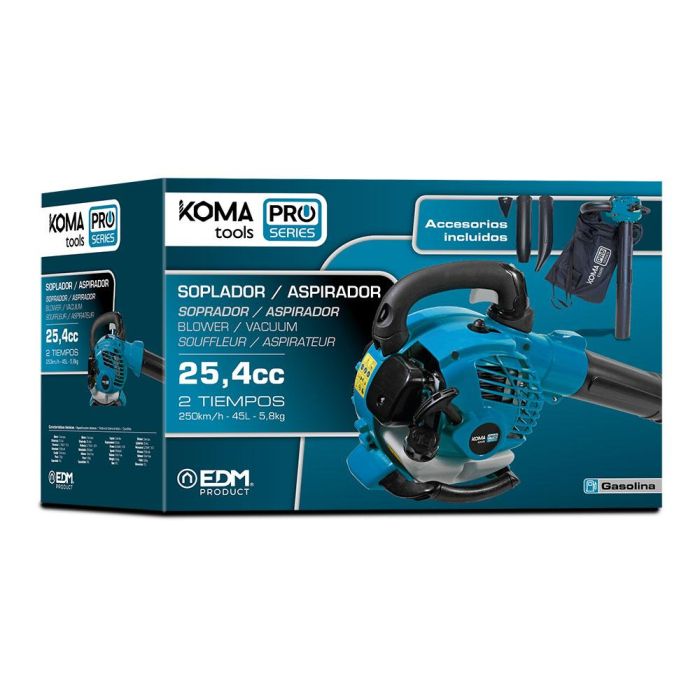 Soplador aspirador a gasolina 25,4cc 0,75kw 1cv koma tools 2