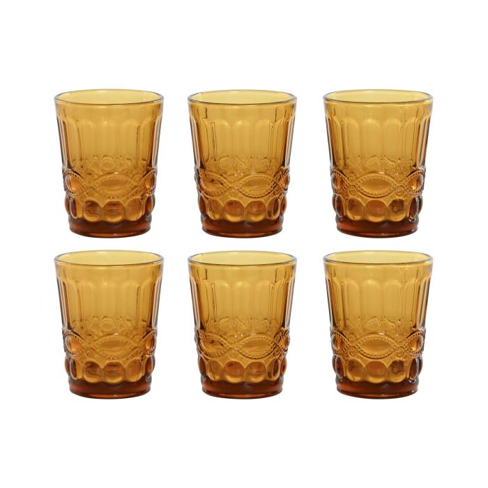 Vaso Basicos DKD Home Decor Ambar 8 x 10 x 8 cm Set de 6